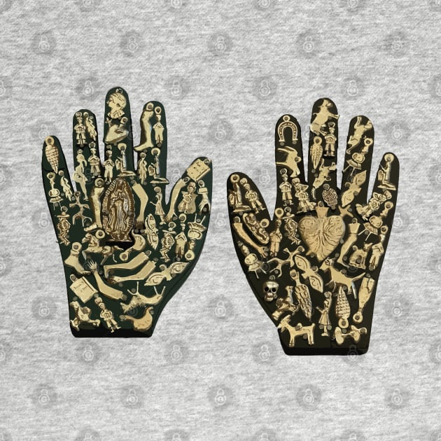 Milagritos mexican ornamental hands exvoto traditional by T-Mex